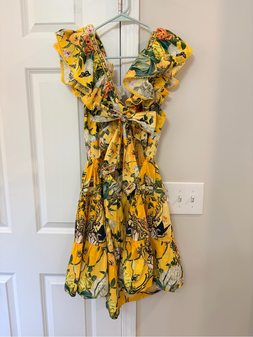 Camilla Yellow Floral Ruffle Mini Dress